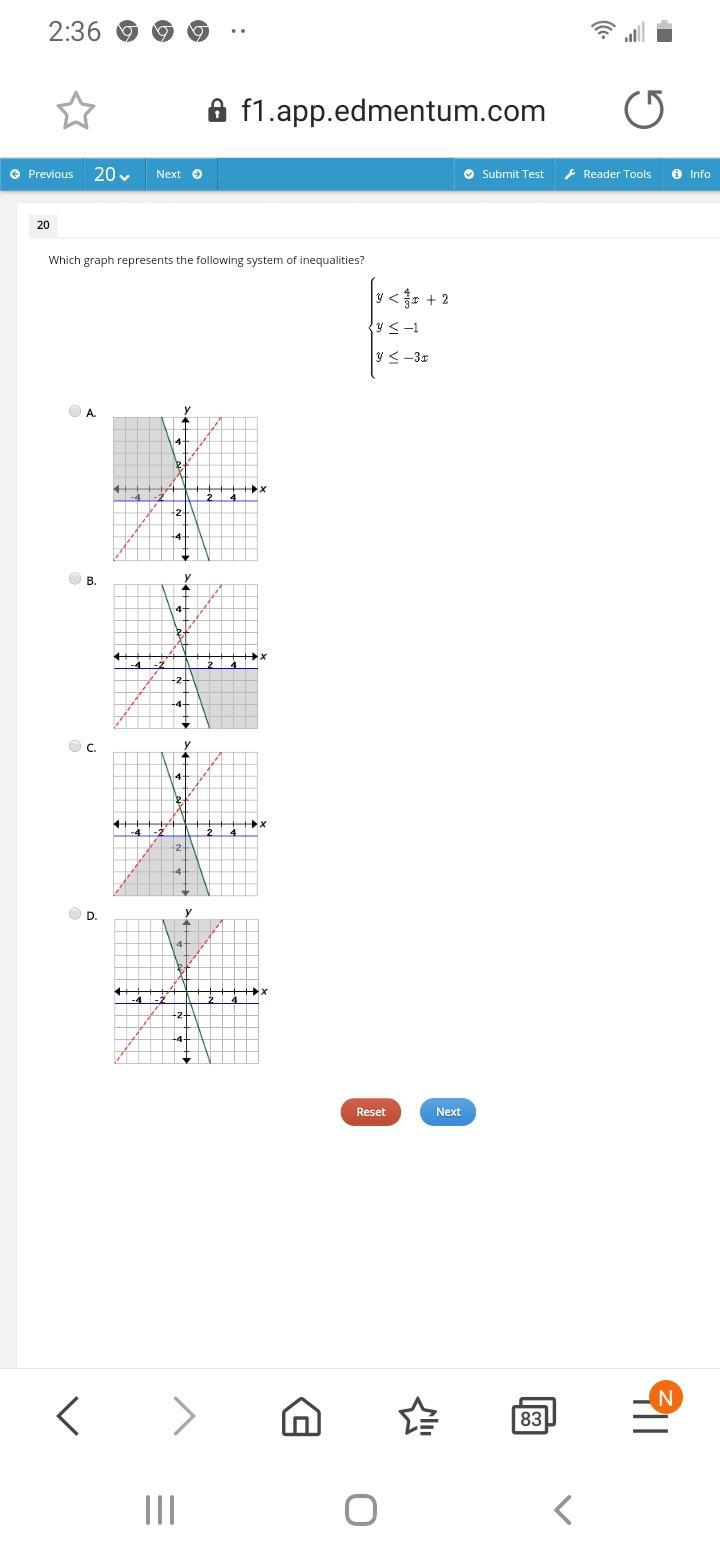 Which Graph Represents The Following System Of Inequalities.