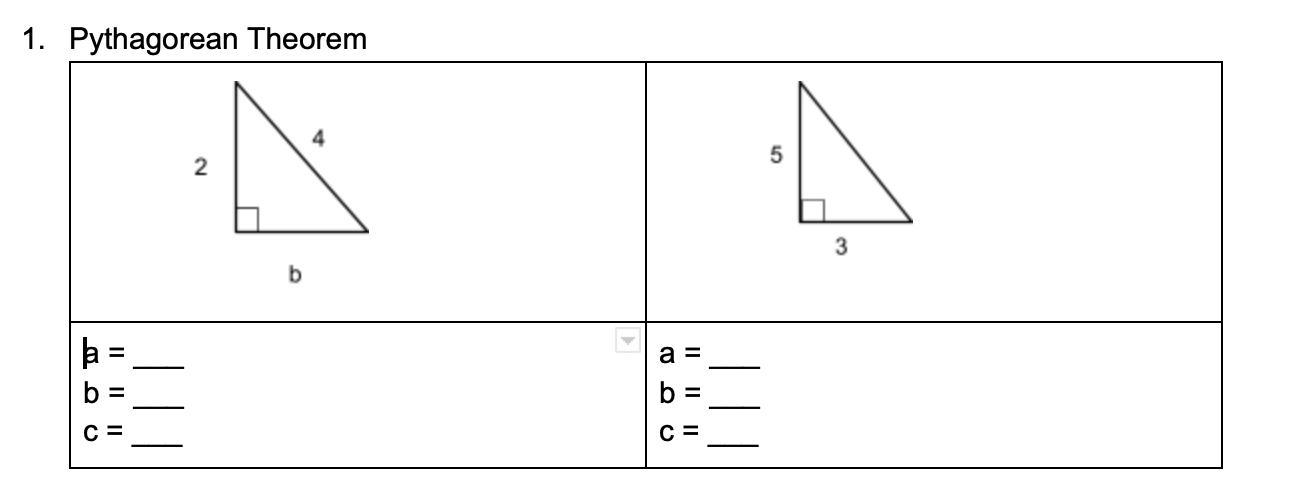 Help With The Pythagorean Theorem