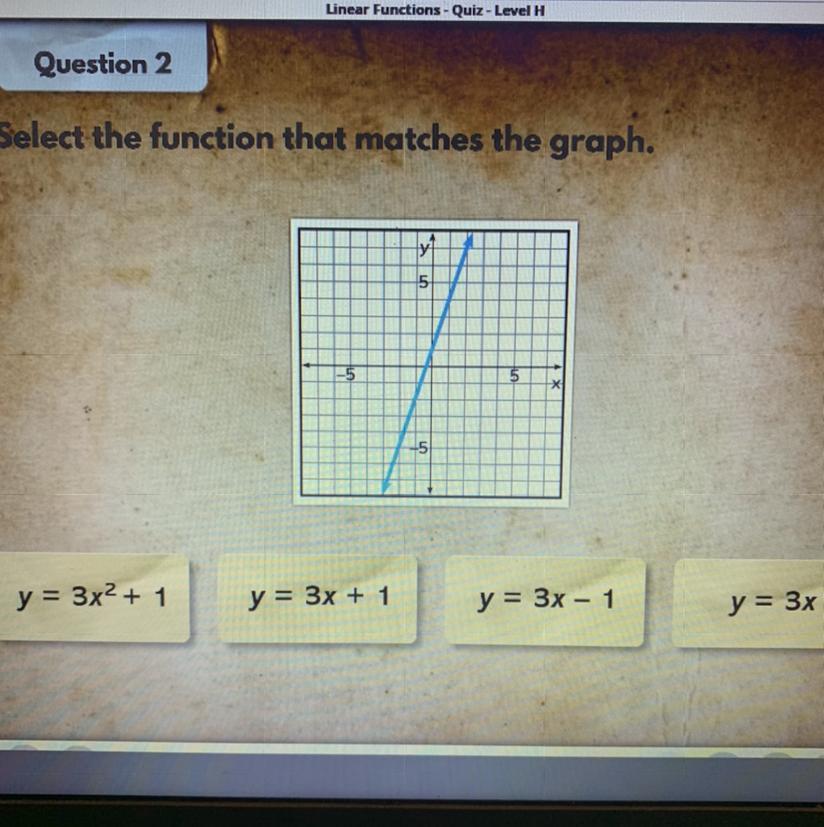 Select The Function That Matchs The Graph #2!!!