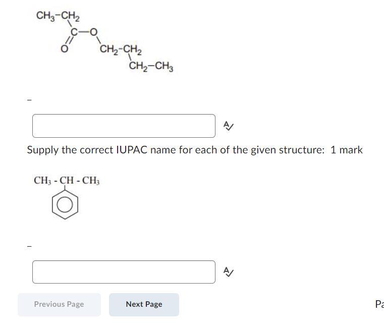 Correct Iupac Name For These Organic Compounds