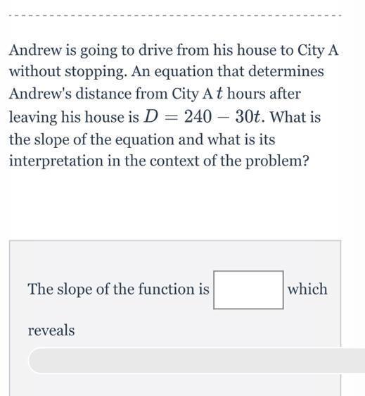 Andrew Is Going To Drive From His House To City A Without Stopping. An Equation That Determines Andrew's