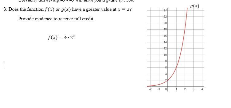 Does The Function F(x) Or G(x) Have A Greater Value At X=2? F(x)=42^x