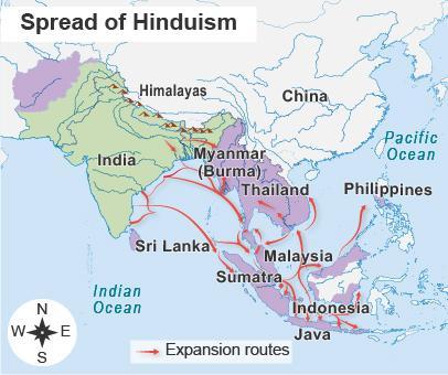 What Does The Map Show About The Spread Of Hinduism?Hinduism Spread To Areas Of Western India Along Trading