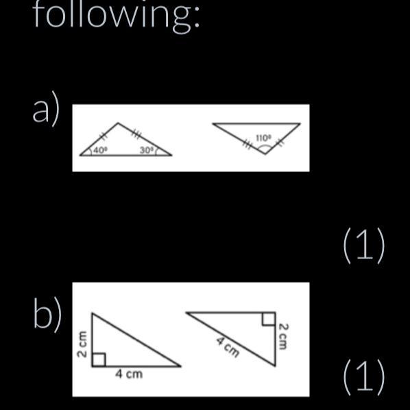 Please Help. The Question Is Provide A Reason Of Congruency For Each Of The Following: