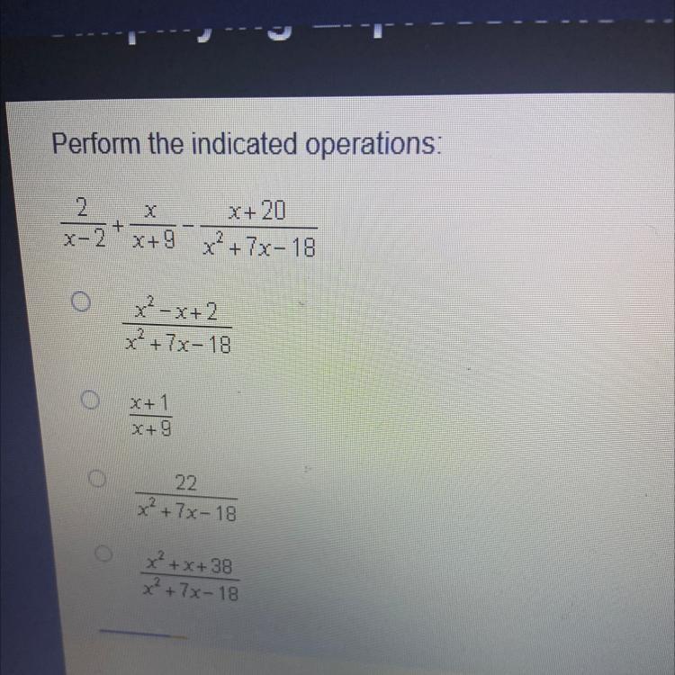 Perform The Indicated Operations: