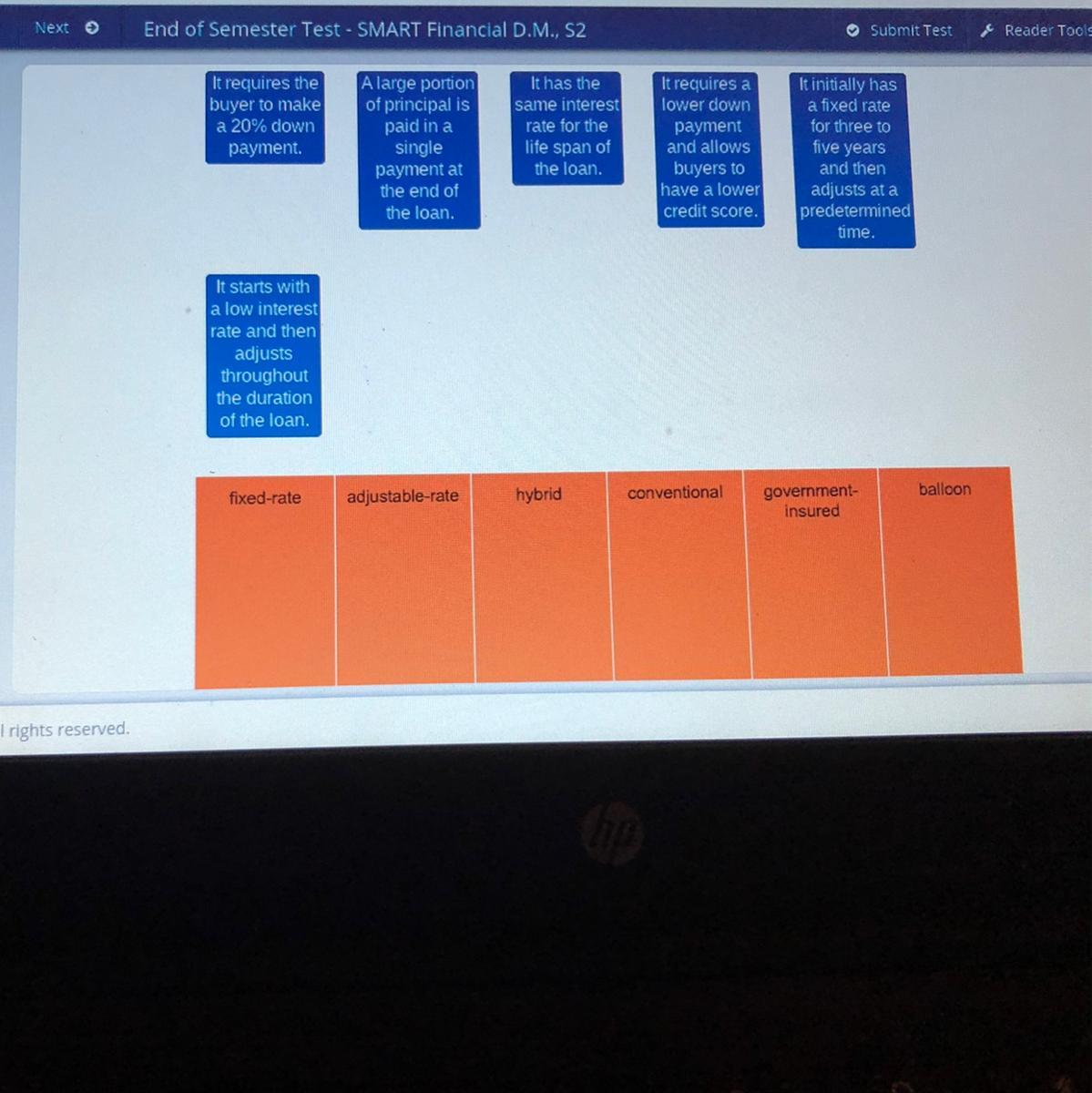 PLEASE HELP I NEED TO GRADUATE!!!!!!Drag Each Title To The Correct Location.Match The Mortgage Types