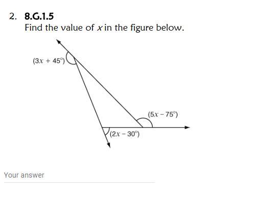 Find The Value Of X In The Figure Below.