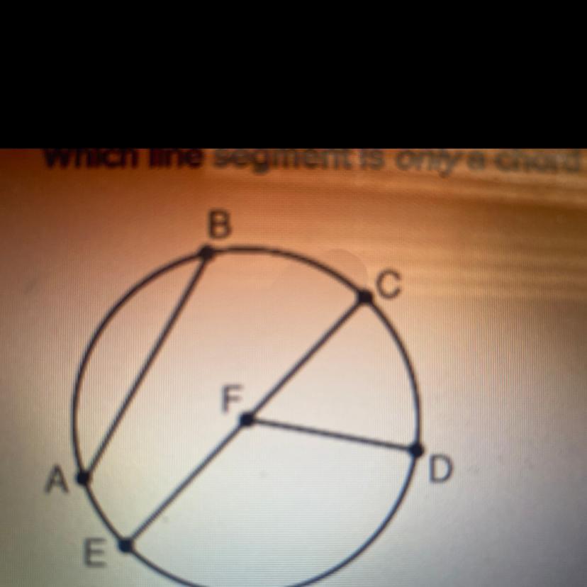 Which Line Segment Is Only A Chord Of FEDABDFEC