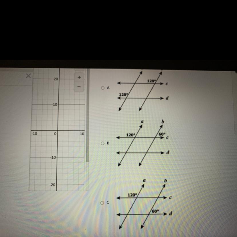 Which Diagram Shows A Pair Of Angle Measures That Prove Lines A And B Are Parallel ?