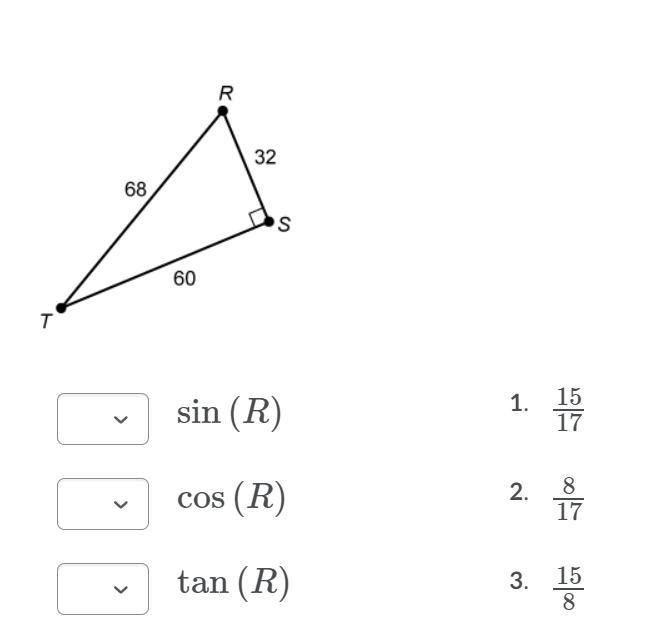 1) Provide The Sine, Cosine, And Tangent Of F2) Provide The Sine, Cosine, And Tangent Of R