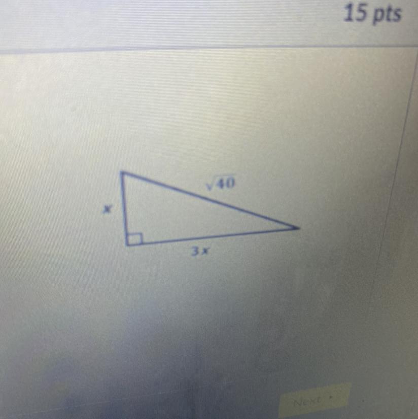 A Right Triangle Is Shown In The Figure What Is The Value Of X