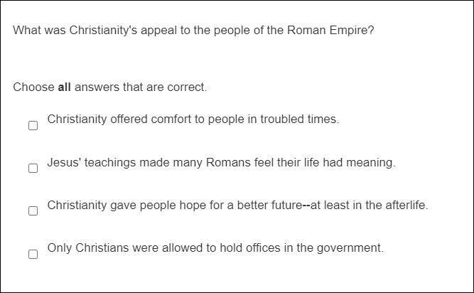 What Was Christianity's Appeal To The People Of The Roman Empire?