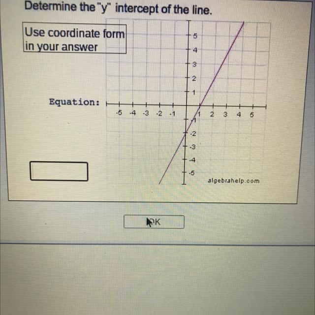 Determine The Y Intercept I Dont Know How Please Help