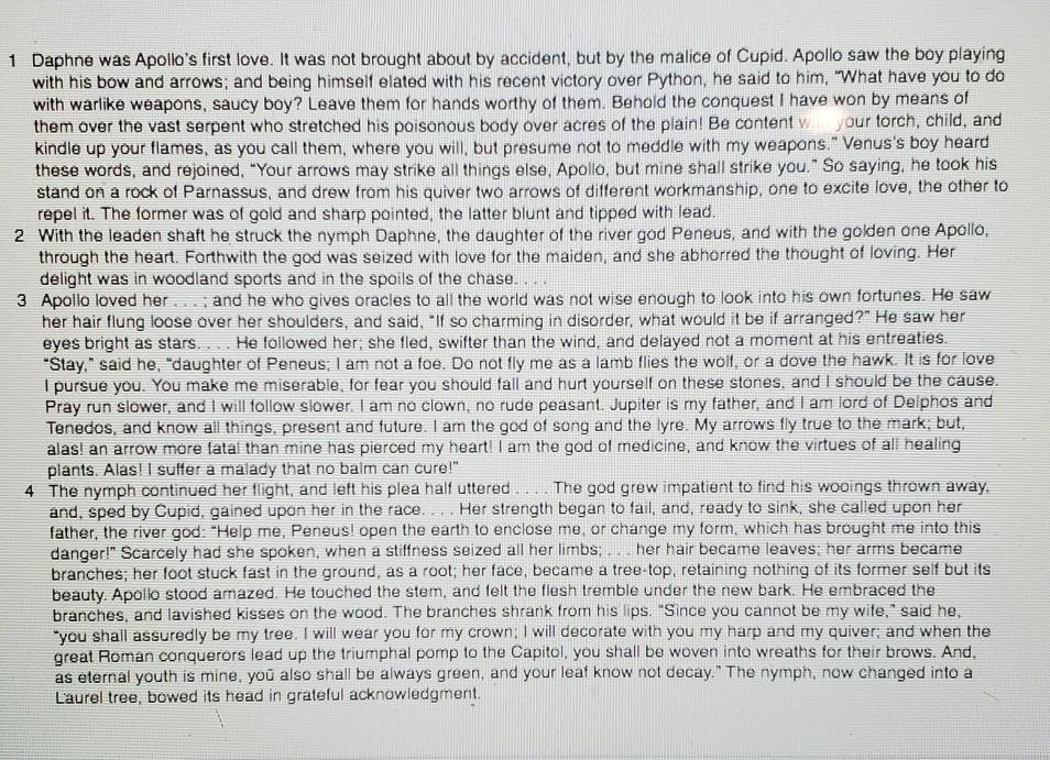 What Is Cupid's Perspective About Apollo In Passage 1?A) Apollo Is An Imperfect Human, But Cupid Expects