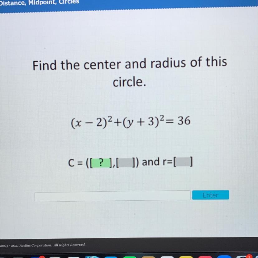 Find The Center And Radius Of Thiscircle.