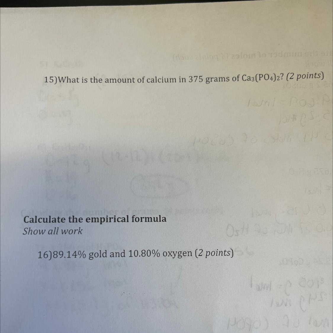 Could You Calculate The Percent Composition For 15 And The Empirical Formal For 16 