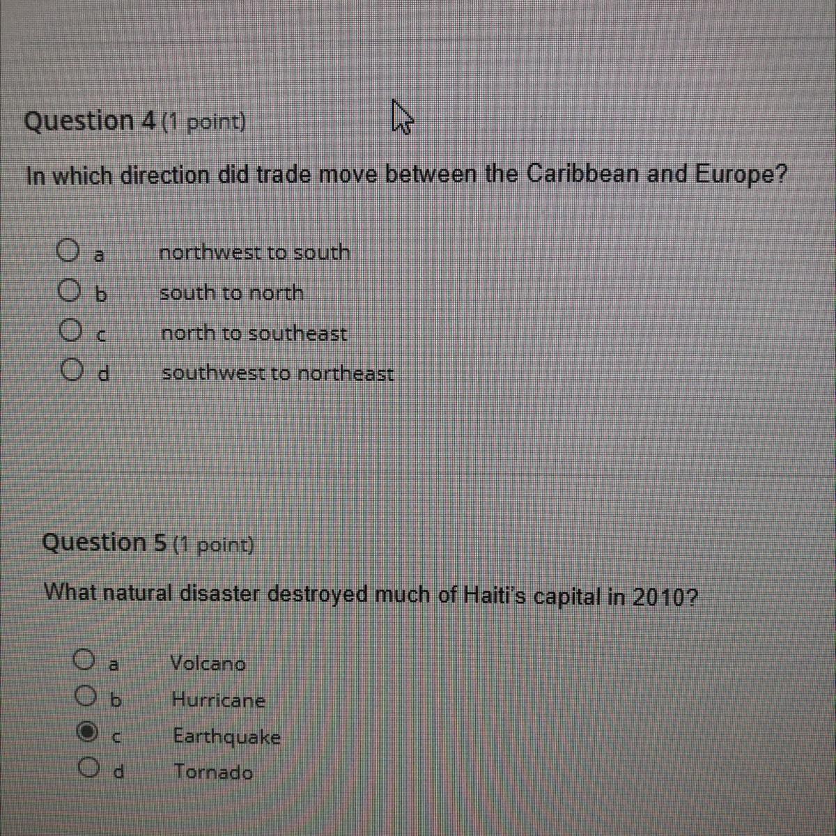 In Which Direction Did Trade Move Between The Caribbean And Europe PLS HELP