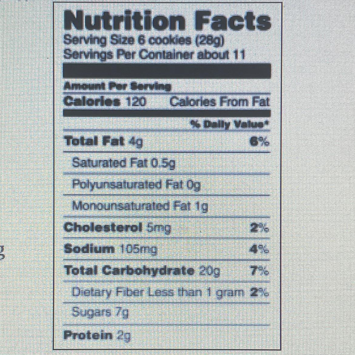 Use The Nutrition Label To Answer The Following Questions.16.How Much Energy Is Contained Inthe Six-cookie