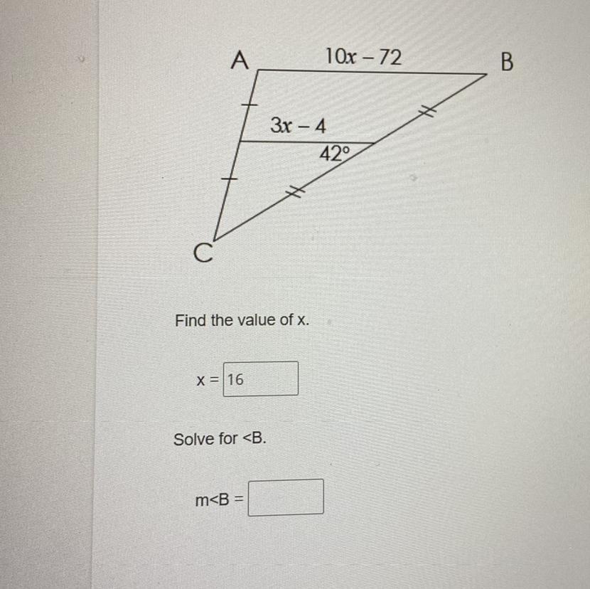 PLEASE HELP!!!!! Solve For Measure Angle B. 