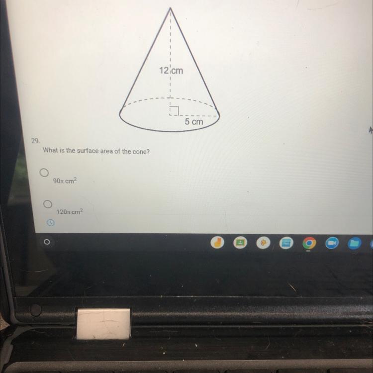 29.What Is The Surface Area Of The Cone?90 Cm1207 Cm12 Cm5 Cm