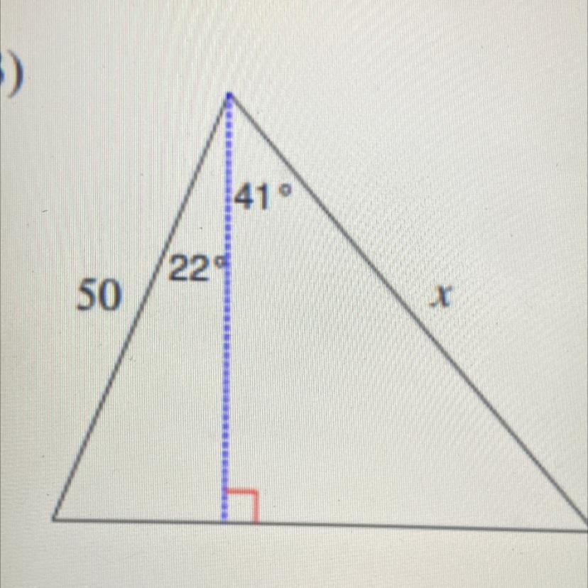 Find The Length Of The Side Labeled X. Explain.