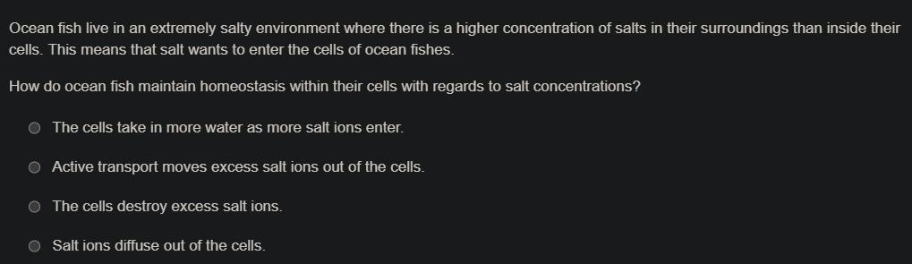 Ocean Fish Live In An Extremely Salty Environment Where There Is A Higher Concentration Of Salts In Their