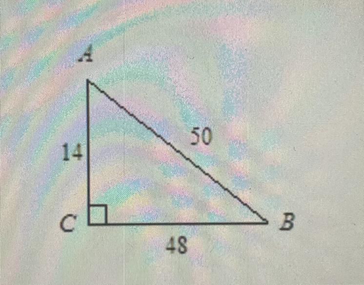 Write The Ratios For Sin A And Cos A. The Diagram Is Not Drawn To Scale.sin A= 14/50 Cos A 48/50sin A=