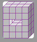 The Figure Below Is Made Of 1-inch Cubes. Two Cubes Have Been Removed From Each Row Of The Middle Layer