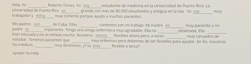 Fill In All The Blanks With The Correct Form Of Ser/estar. If You Can Help Me I Will Give You Brainliest