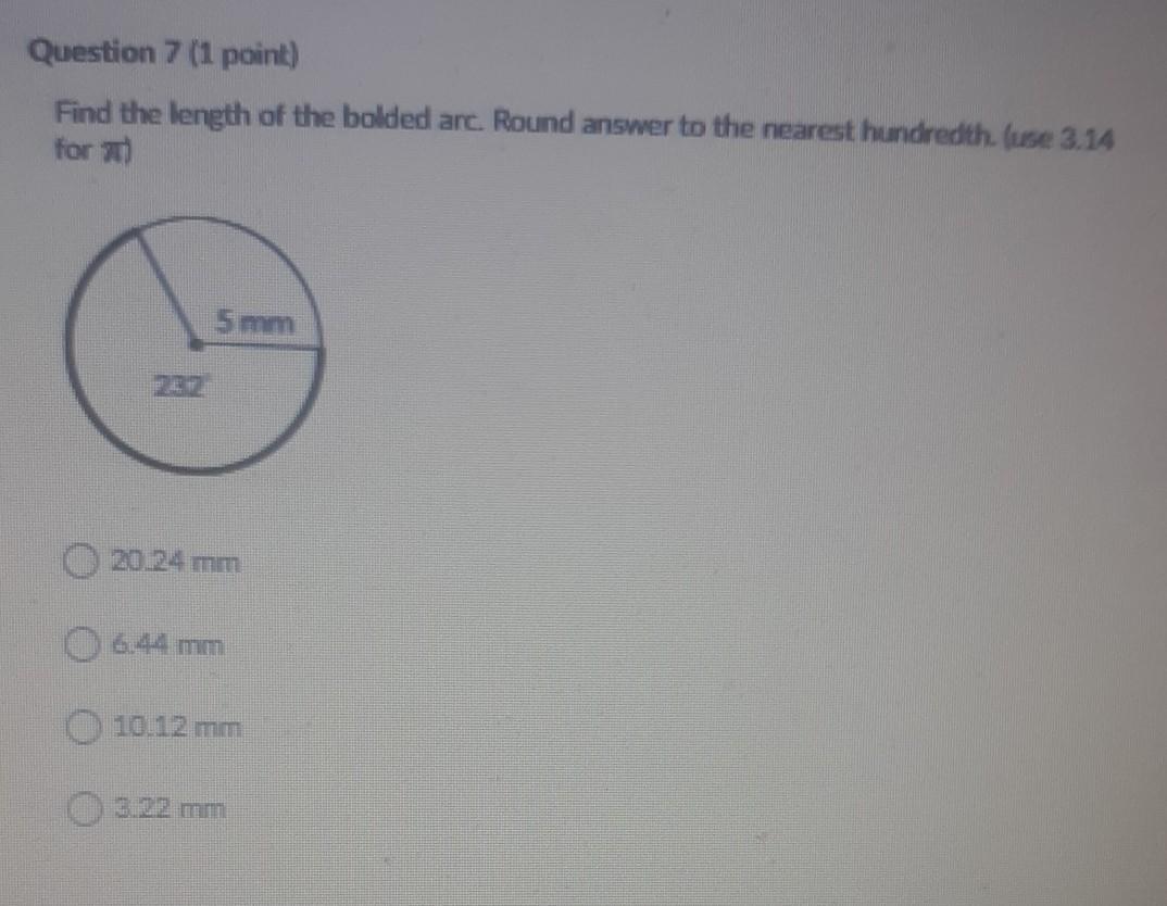 Find The Length Of The Boldest Arc. Rounded Answer To The Nearest Hundredth (use 3.14 For Pie)