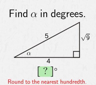 Find A In Degrees 5 A 9 4