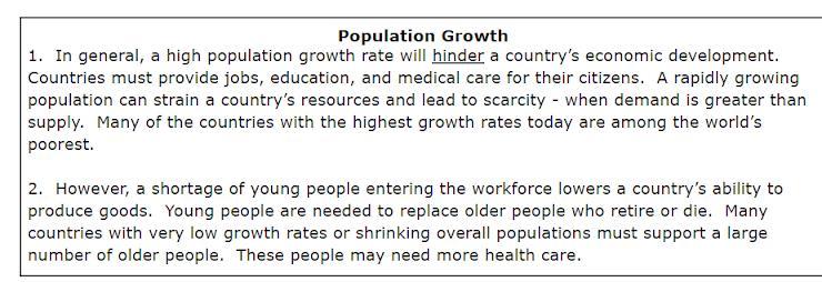 What Can You Conclude About Population Growth From Reading The Above Passage?A. In Most Countries, The