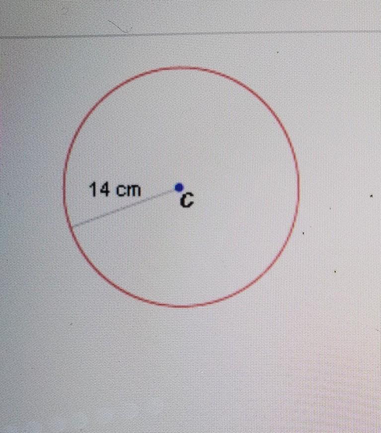 What Is The Approximate Area Of The Circle Shown Below? A. 2460 Cm2 B. 44 Cm2 C. 88 Cm2 D. 616 Cm2