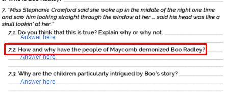 Answer Please, To Kill A Mockingbird (red Squared Question)