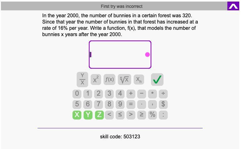 In The Year 2000, The Number Of Bunnies In A Certain Forest Was 320. Since That Year The Number Of Bunnies