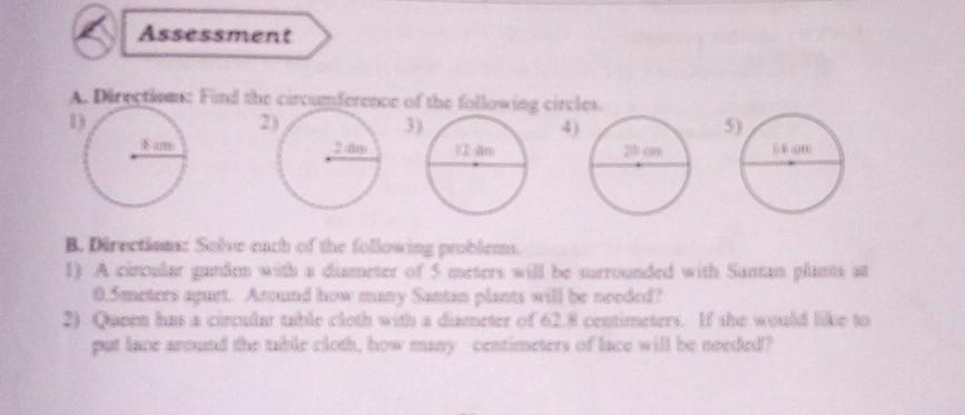 Find Circumference Of The Following Circle.