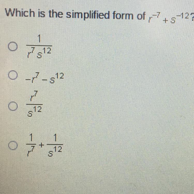 Which Is The Simplified Form Of 7+5-12?O17912O-/7-91217oN$121+1312