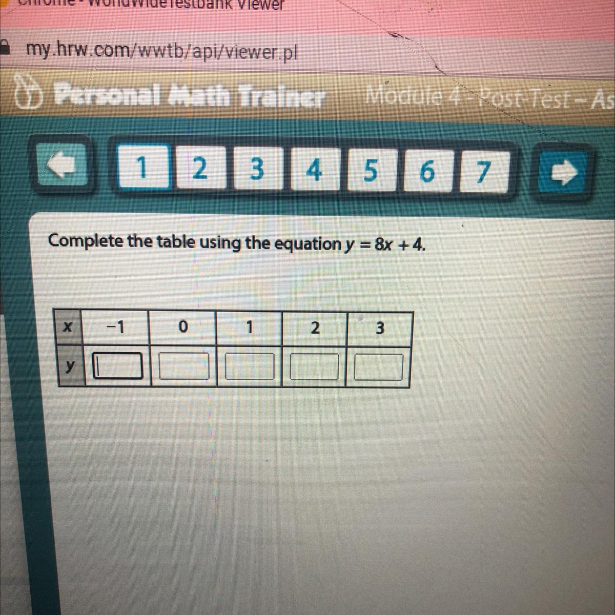  HELP I WILL GIVE U BRAINLIETS JUST HELP ME PLS Complete The Table Using The Equation Y = 8x + 4.-10X1N3y