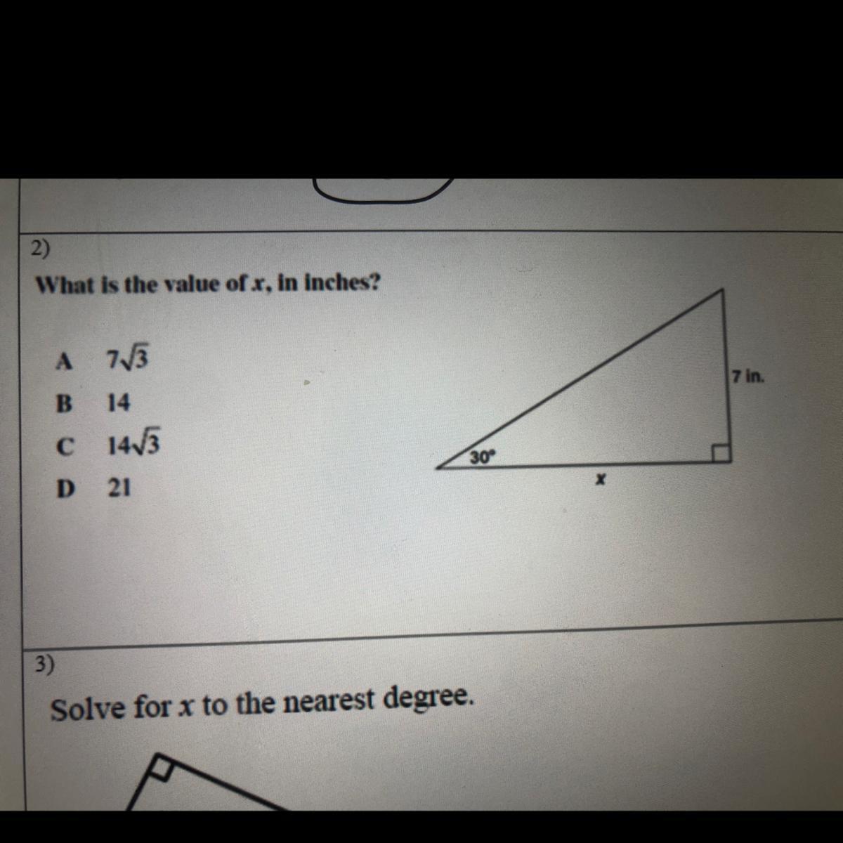 What Is The Value Of R, In Inches?7 In.B140330D21X