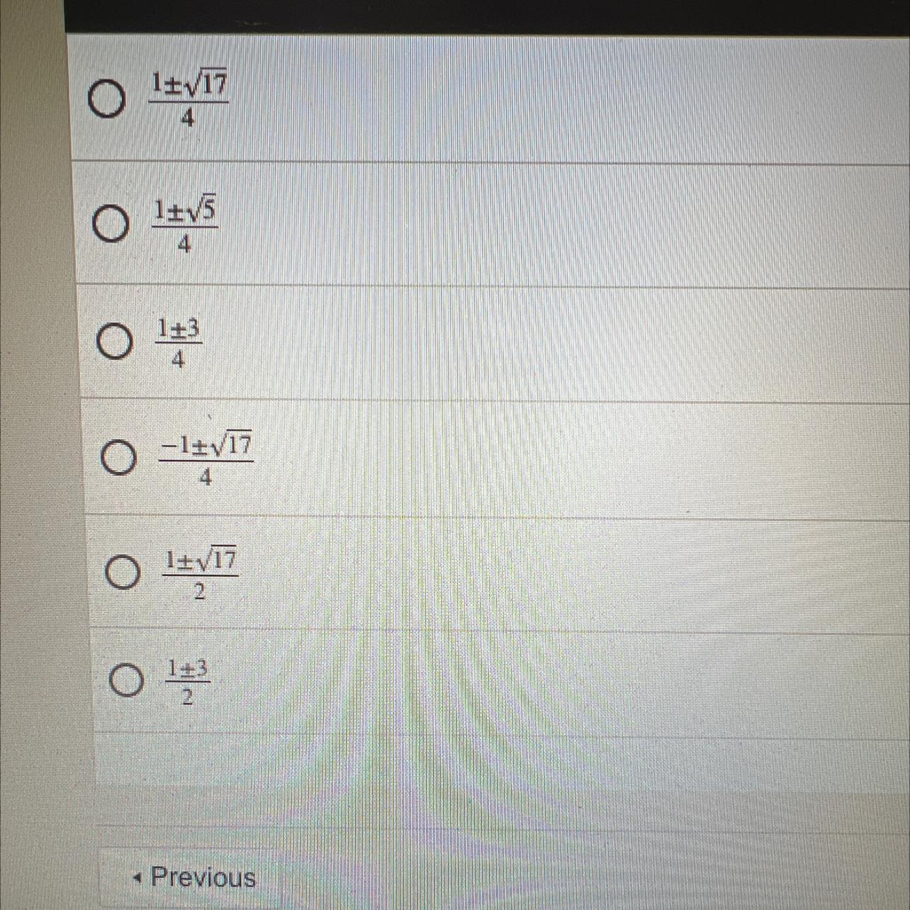 Find The Solutions To The Following Quadric Equation 2Xsquared -1x-2=0