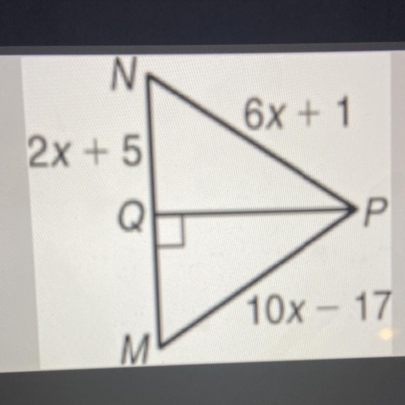 PQ Is The Perpendicular Bisector Of MN What Is QN?