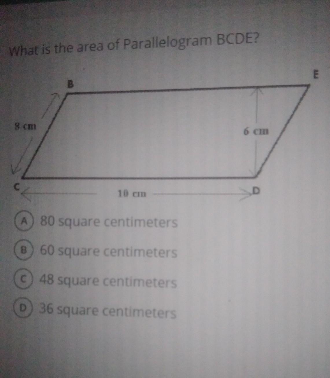 What Is The Area Of Parallelogram BCDE