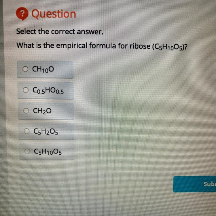 What Is The Empirical Formula For Ribose?