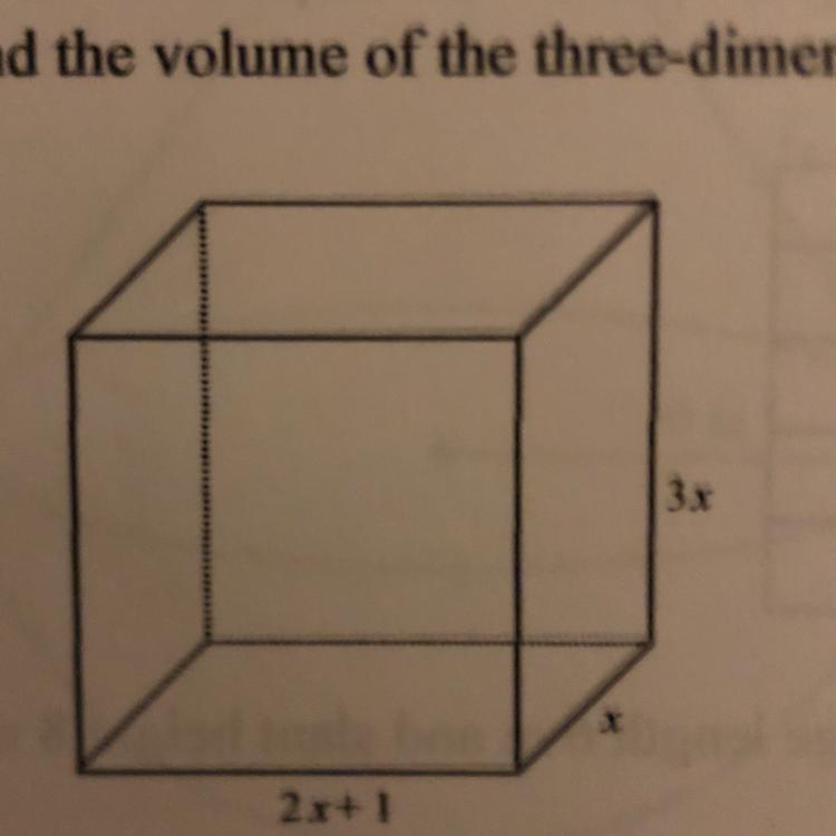 Find The Volume Of The Three Dimensional Figure In Terms Of X 