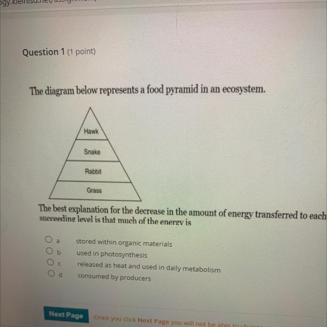 The Diagram Below Represents A Food Pyramid In An Ecosystem.HawkSnakeRabbitGrassThe Best Explanation