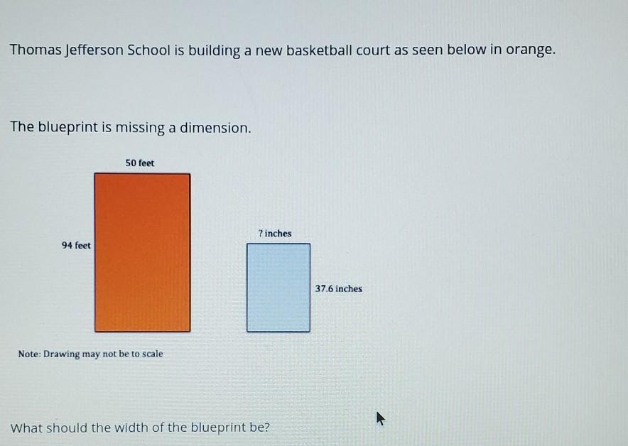 Thomas Jefferson School Is Building A New Basketball Court As Seen Below In Orange. The Blueprint Is