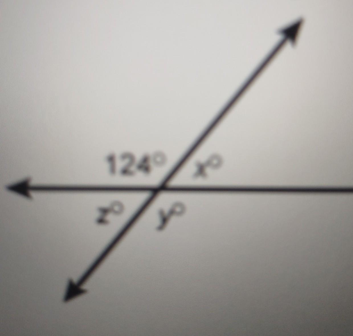 What Is The Measure Of Angle Z In This Figure? Enter Your Answer In The Box. * 124 X Z Y Z=