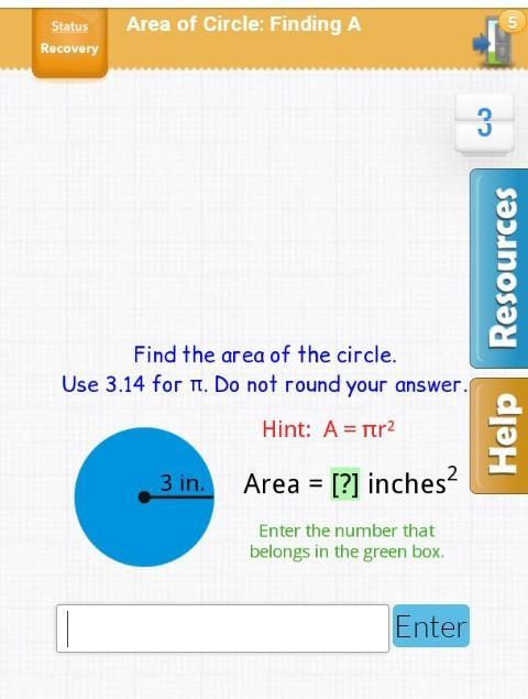 AreA Of A Circle Pls Help