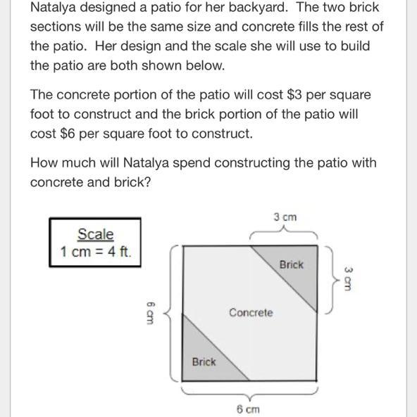 Natalya Designed A Patio For Her Backyard. The Two Bricksections Will Be The Same Size And Concrete Fills