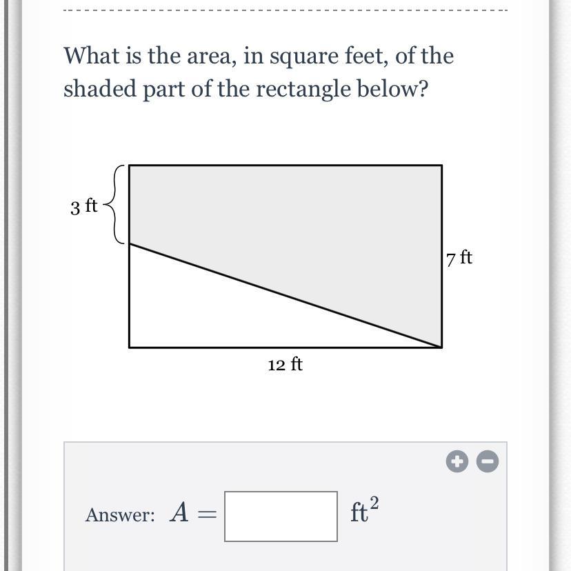 What Is The Area, In Square Feet, Of The Shaded Part Of The Rectangle Below? 